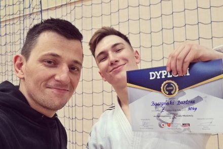 Bartosz Baczyński i trener Jakub Matuszny